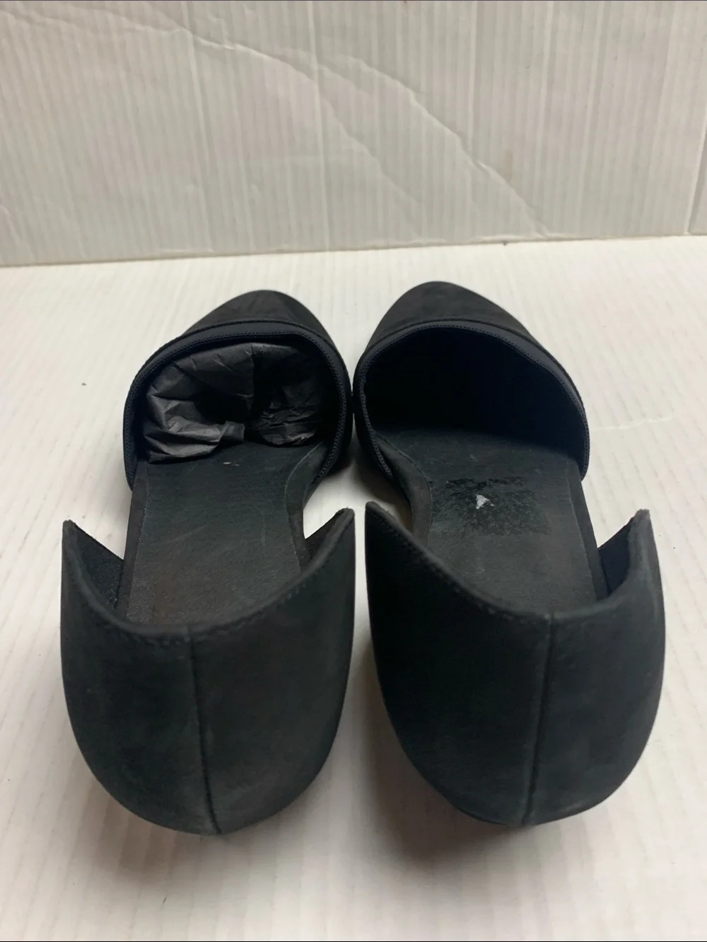 Eileen Fisher Ida Black D’orsay Suede Minimalist Flats Size 9
